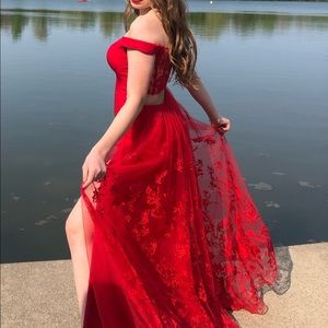 Red Ellie Wilde Prom Dress